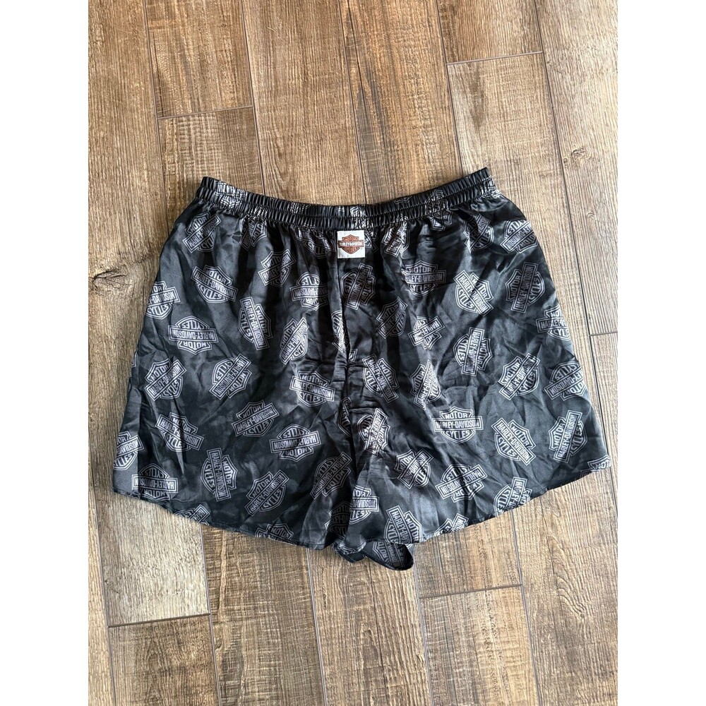 Men’s Vintage Harley Davidson Silk Boxers Sz. XL Black & Gray
